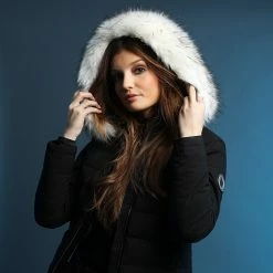 Acheter ❤️ Doudoune Chauffante Capuche Femme Fourrure Budapest Noir Beige de Comme Des Loups 🔔 -Comme Des Loups Soldes comme des loups 199532 BUDAPEST BLACK FOUR WHITE TPDT 20211103T140709 05