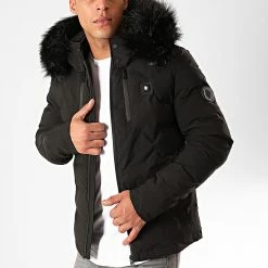 Bon marché 😍 Doudoune Chauffante Capuche Fourrure Val D'Isère Noir de Comme Des Loups 🌟