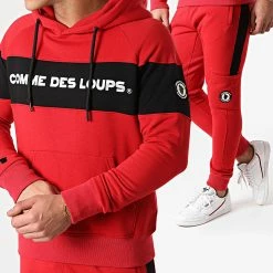 Le moins cher ✔️ Ensemble De Survetement Napoli Rouge de Comme Des Loups 🛒