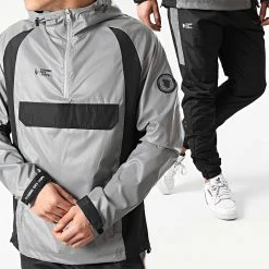 Meilleur prix 🌟 Ensemble De Survetement Bronx Gris Noir Réfléchissant de Comme Des Loups ❤️