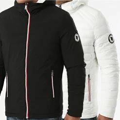 Meilleure vente 💯 Doudoune Réversible Matelassée Rome Blanc Noir de Comme Des Loups 💯