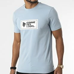 Remise 😍 Tee 👚 Shirt Genova Bleu Clair de Comme Des Loups 🌟