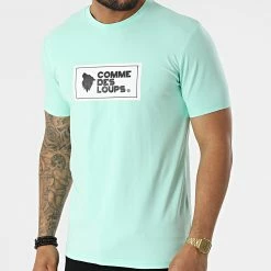 Promo ✔️ Tee 👕 Shirt Genova Turquoise de Comme Des Loups ❤️ -Comme Des Loups Soldes comme des loups 317047 GENOVA VERT 20220505T160244 03