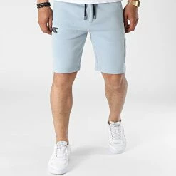 Coupon ❤️ Short Jogging Manhattan2 Bleu Clair de Comme Des Loups ✨ -Comme Des Loups Soldes comme des loups 317066 SHORT MANHATTAN2 BLEU BLANC 20220502T161548 03