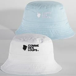 Grosses soldes 🥰 Bob Réversible Logo Blanc Bleu Clair de Comme Des Loups 🌟