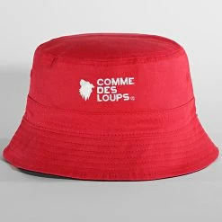 Tout neuf 😉 Bob Réversible Logo Noir Rouge de Comme Des Loups 👍 -Comme Des Loups Soldes comme des loups 319792 BOB RED BLACK 20220518T160507 03