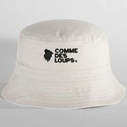Remise ⭐ Bob Réversible Logo Blanc Beige de Comme Des Loups 😉 -Comme Des Loups Soldes comme des loups 319793 BOB BEIGE WHITE 20220518T154654 04