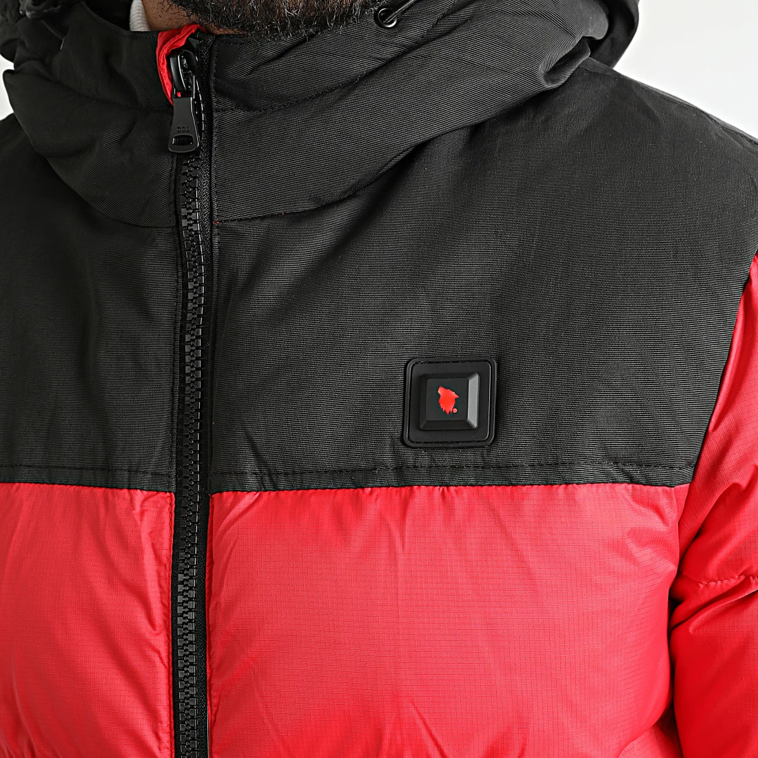 Remise 😉 Doudoune Chauffante Capuche Megeve Premium Rouge Noir de Comme Des Loups 😍 4 Remise 😉 Doudoune Chauffante Capuche Megeve Premium Rouge Noir de Comme Des Loups 😍 – Image 2