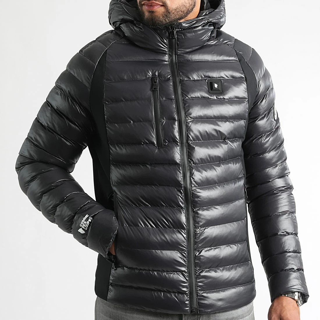 Nouveau 🔔 Doudoune Chauffante Capuche Meribel Premium Noir de Comme Des Loups 😉 5 Nouveau 🔔 Doudoune Chauffante Capuche Meribel Premium Noir de Comme Des Loups 😉 – Image 3