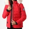 Tout neuf 👍 Doudoune Capuche Fourrure Chauffante Femme Budapest Rouge Beige de Comme Des Loups 😉 -Comme Des Loups Soldes comme des loups 333024 BUDAPEST RED FOUR BLANC 20220901T101349 01