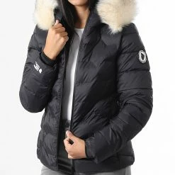 Meilleur prix ⌛ Doudoune Chauffante Capuche Fourrure Femme Val Thorens Noir de Comme Des Loups 🔔 -Comme Des Loups Soldes comme des loups 333124 VAL THORENS BLACK FUR WHITE 20220901T101415 03