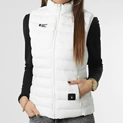 Nouveau 😍 Doudoune Sans Manches Chauffante Femme Paris Blanc de Comme Des Loups 👏