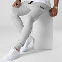 Promo 👍 Pantalon Jogging Ville Gris Chiné de Comme Des Loups 🥰 -Comme Des Loups Soldes comme des loups 339160 DEAUVILLE GRIS CHINE CLAIRE 20221007T154619 03