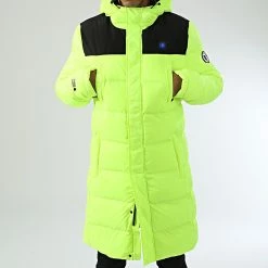 Budget 🤩 Doudoune Capuche Longue Chauffante Alaska Jaune Fluo de Comme Des Loups 🌟