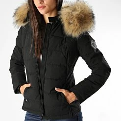 Remise 🧨 Doudoune Chauffante Capuche Femme Budapest Noir de Comme Des Loups 👍