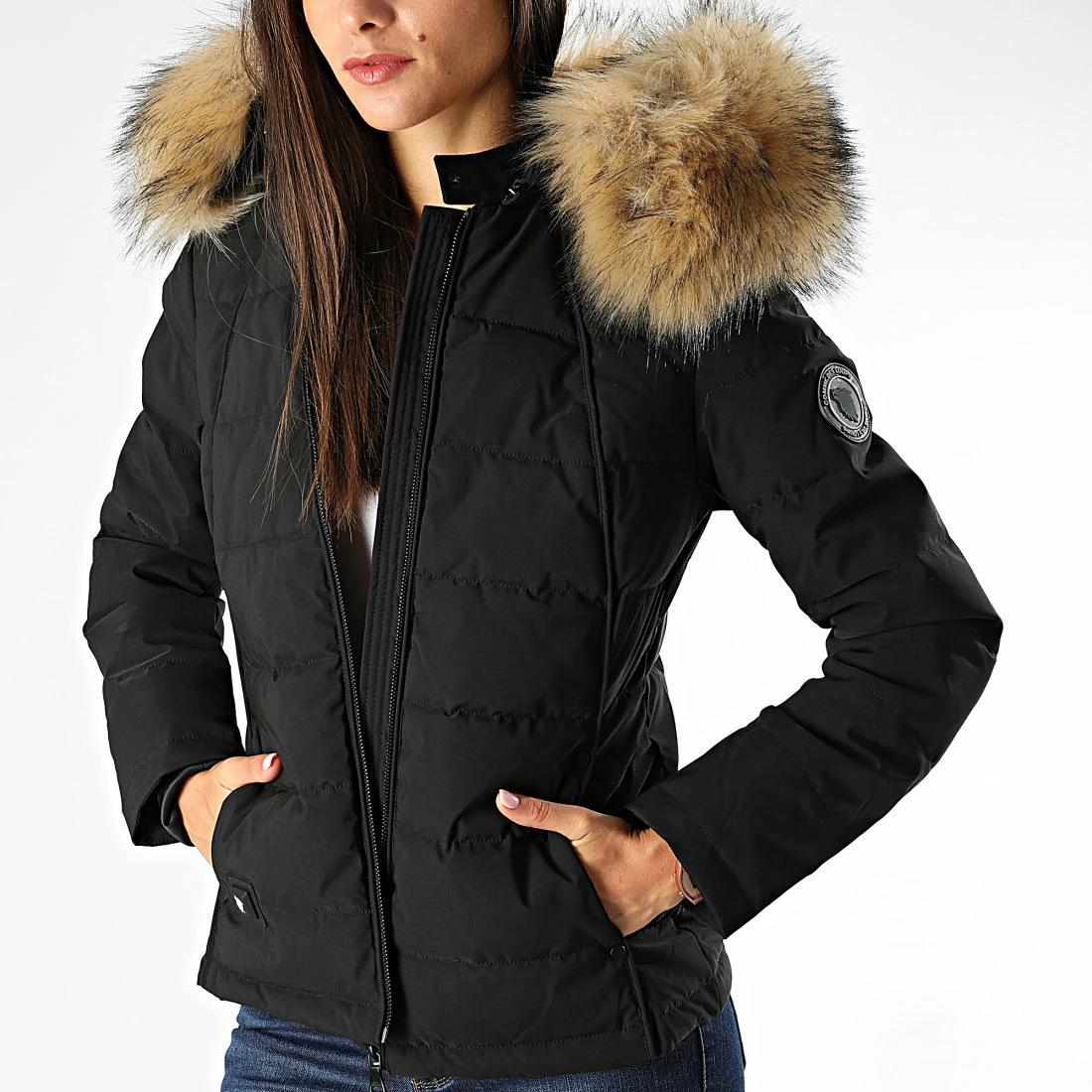 Remise 🧨 Doudoune Chauffante Capuche Femme Budapest Noir de Comme Des Loups 👍 3 Remise 🧨 Doudoune Chauffante Capuche Femme Budapest Noir de Comme Des Loups 👍