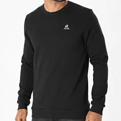 Nouveau 👍 Sweat Crewneck Essential N3 2120204 Noir de Le Coq Sportif 💯