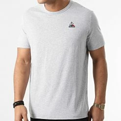 Nouveau 👏 Tee 👕 Shirt Essential N3 2120201 Gris Chiné de Le Coq Sportif 🌟