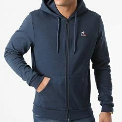 Vente flash 👍 Sweat Zippé Capuche Essential N3 2120210 Bleu Marine de Le Coq Sportif ✔️ -Comme Des Loups Soldes le coq sportif 291629 2120210 20211118T162325 03