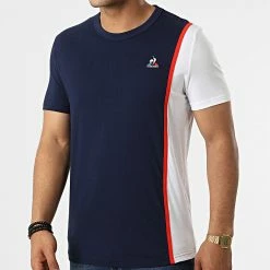 Grosses soldes 🧨 Tee 👕 Shirt Tricolore 2220287 Bleu Marine de Le Coq Sportif 😉 -Comme Des Loups Soldes le coq sportif 322069 2220287 20220610T144101 01