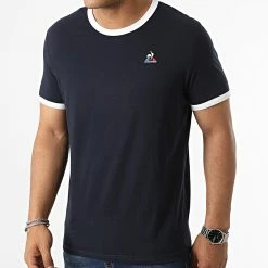 Meilleure vente 👍 Tee 👚 Shirt Bat SS N3 2220669 Bleu Marine de Le Coq Sportif 😀 -Comme Des Loups Soldes le coq sportif 322103 2220669 20220602T115801 01