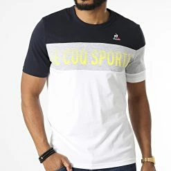 Les meilleures critiques de ⌛ Tee 👕 Shirt 2220295 Blanc Bleu Marine de Le Coq Sportif ⌛ -Comme Des Loups Soldes le coq sportif 323726 2220295 20220620T161348 03
