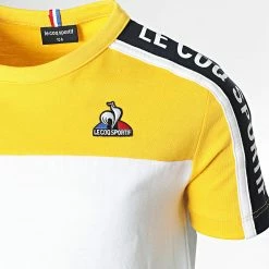 Nouveau 🔔 Tee 👕 Shirt Enfant 2210506 Blanc Jaune de Le Coq Sportif ✔️ -Comme Des Loups Soldes le coq sportif 326710 2210506 20220708T160240 02