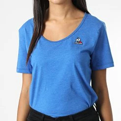 Grosses soldes 🥰 Tee 👕 Shirt Femme 2210523 Bleu Chiné de Le Coq Sportif 💯 -Comme Des Loups Soldes le coq sportif 326716 2210523 20220715T153052 03