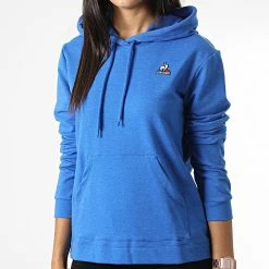 Offres 🌟 Sweat Capuche Femme 2210526 Bleu Chiné de Le Coq Sportif 🛒