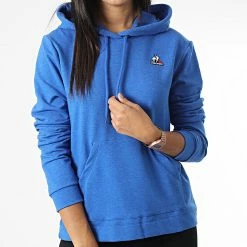 Offres 🌟 Sweat Capuche Femme 2210526 Bleu Chiné de Le Coq Sportif 🛒 -Comme Des Loups Soldes le coq sportif 326718 2210526 20220715T152836 03