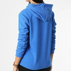 Offres 🌟 Sweat Capuche Femme 2210526 Bleu Chiné de Le Coq Sportif 🛒 -Comme Des Loups Soldes le coq sportif 326718 2210526 20220715T152857 04