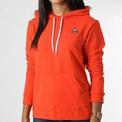 Grosses soldes 🔔 Sweat Capuche Femme 2210800 Orange de Le Coq Sportif 🔥 -Comme Des Loups Soldes le coq sportif 326730 2210800 20220713T152923 03