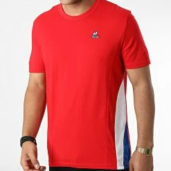 Nouveau ✔️ Tee 👚 Shirt Tricolore 2210809 Rouge de Le Coq Sportif 🧨