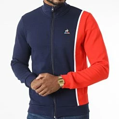 Coupon 😉 Veste Zippée Tricolore 2220290 Bleu Marine Rouge de Le Coq Sportif 🧨 -Comme Des Loups Soldes le coq sportif 332077 2220290 20220811T154954 03